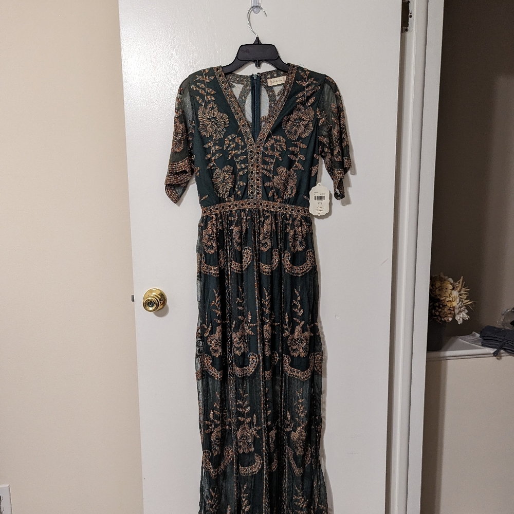 Altar'd State Green Floral Dress